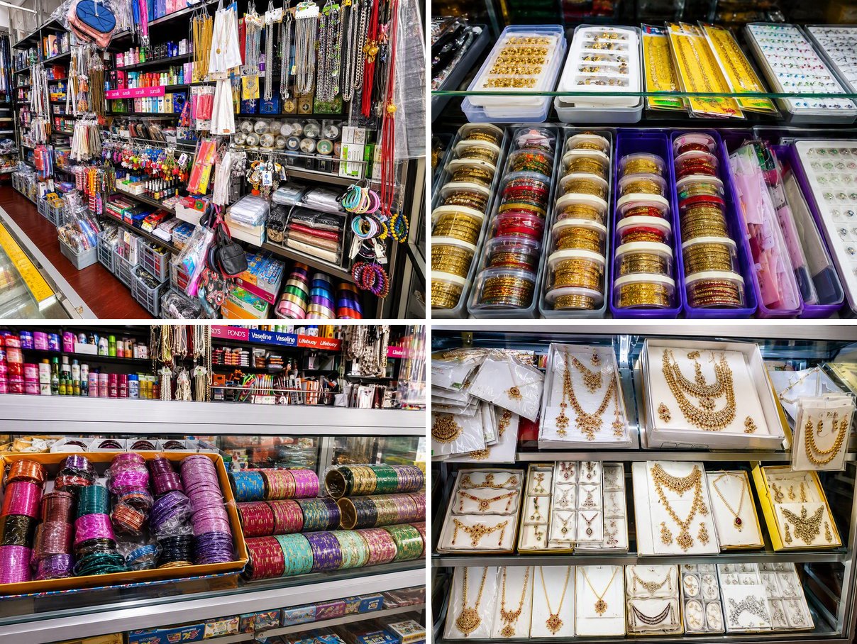 A mix of products sold at Gamini Trade Center — stationery, toys, bangles and jewellery sets