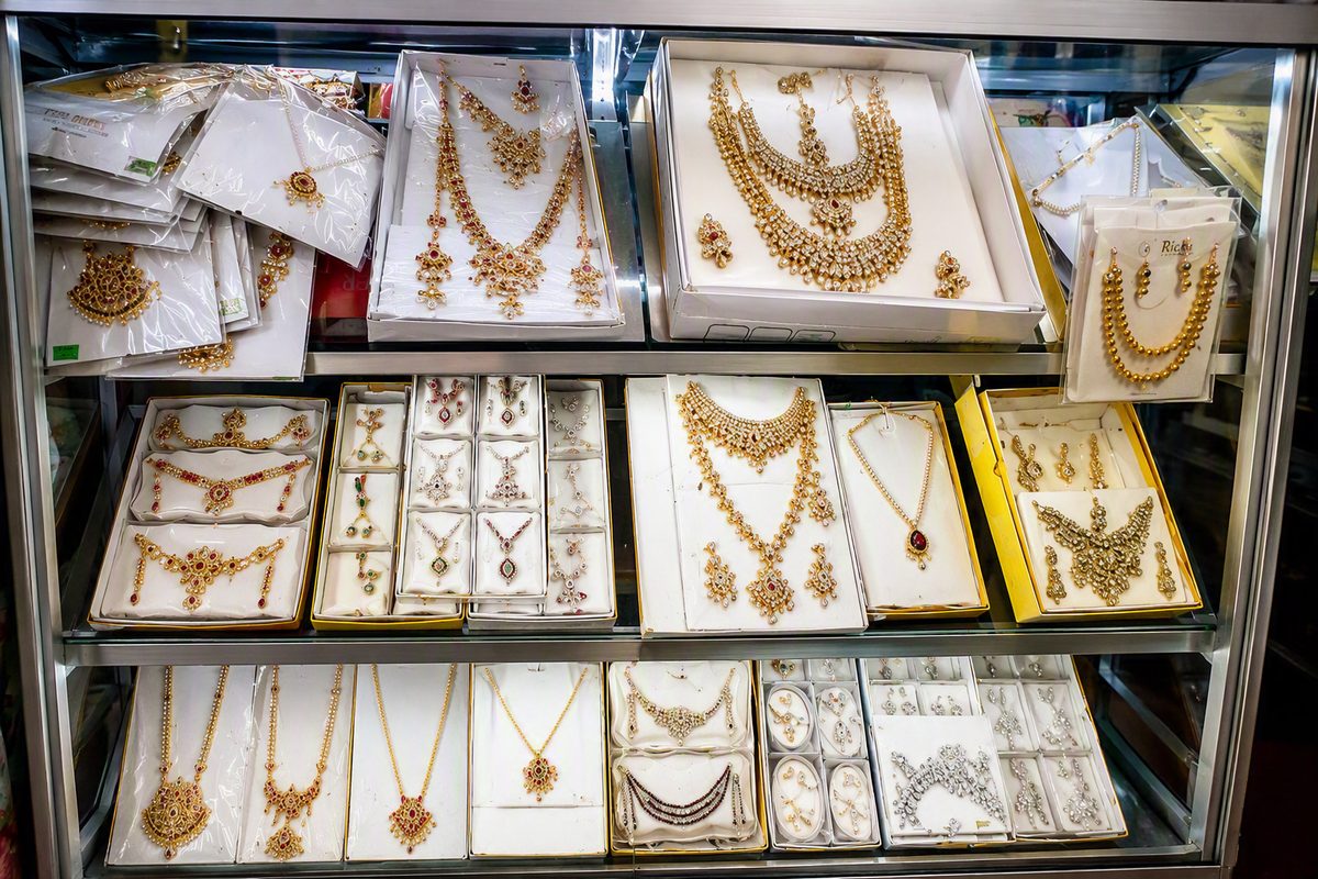Necklace sets displayed in gift boxes